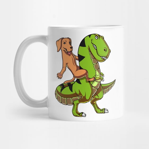 Labrador Retriever Riding T-Rex Dinosaur by underheaven